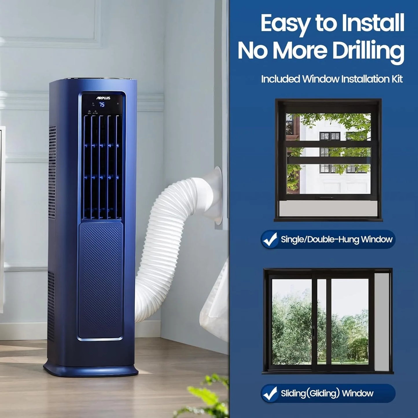 AIRPLUS Smart Portable Air Conditioner for Bedroom With Dehumidifier