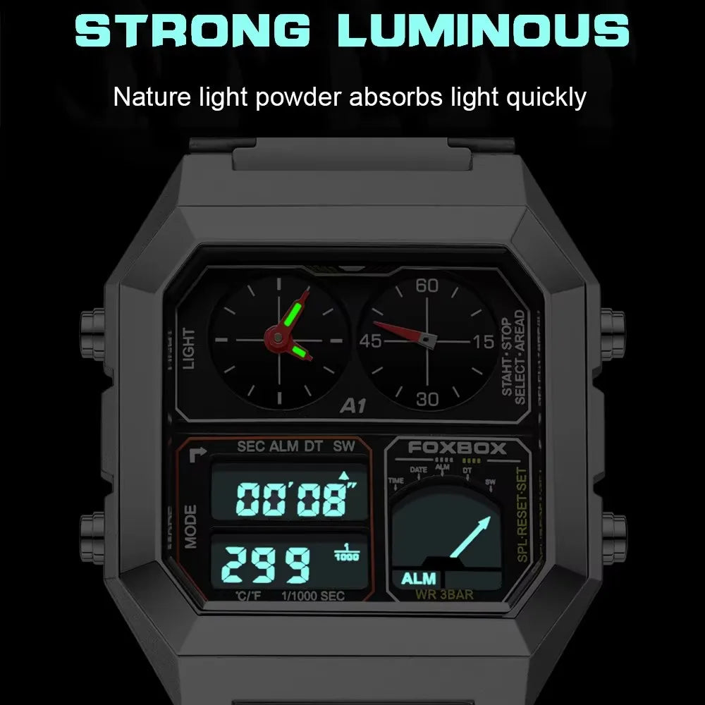 Foxbox Men Digital Watch Luminous Calendar Waterproof Alarm