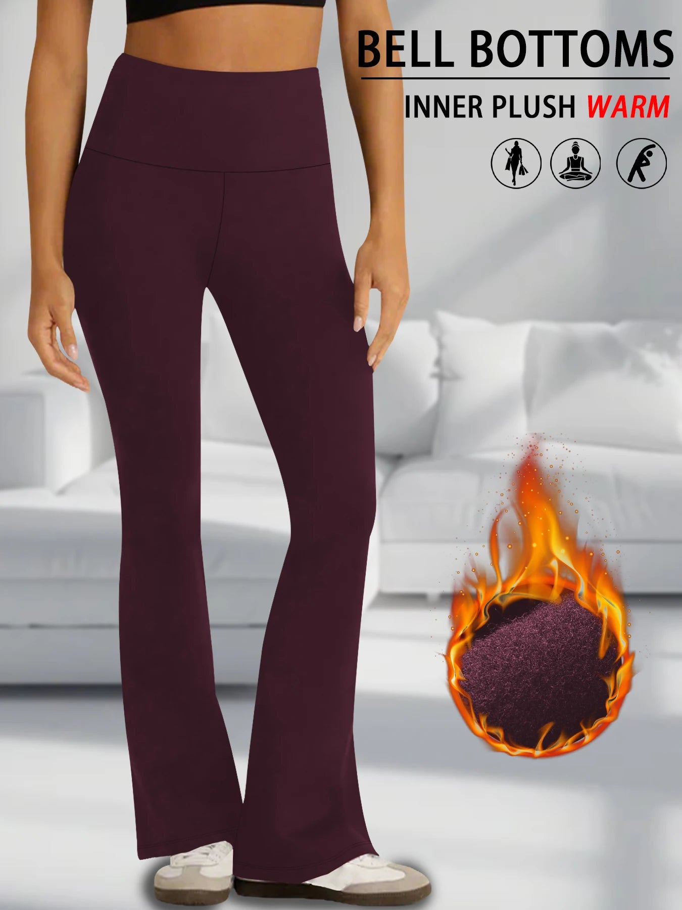 Women's Super Soft Flare High Waisted Yoga Leggings Tummy Control