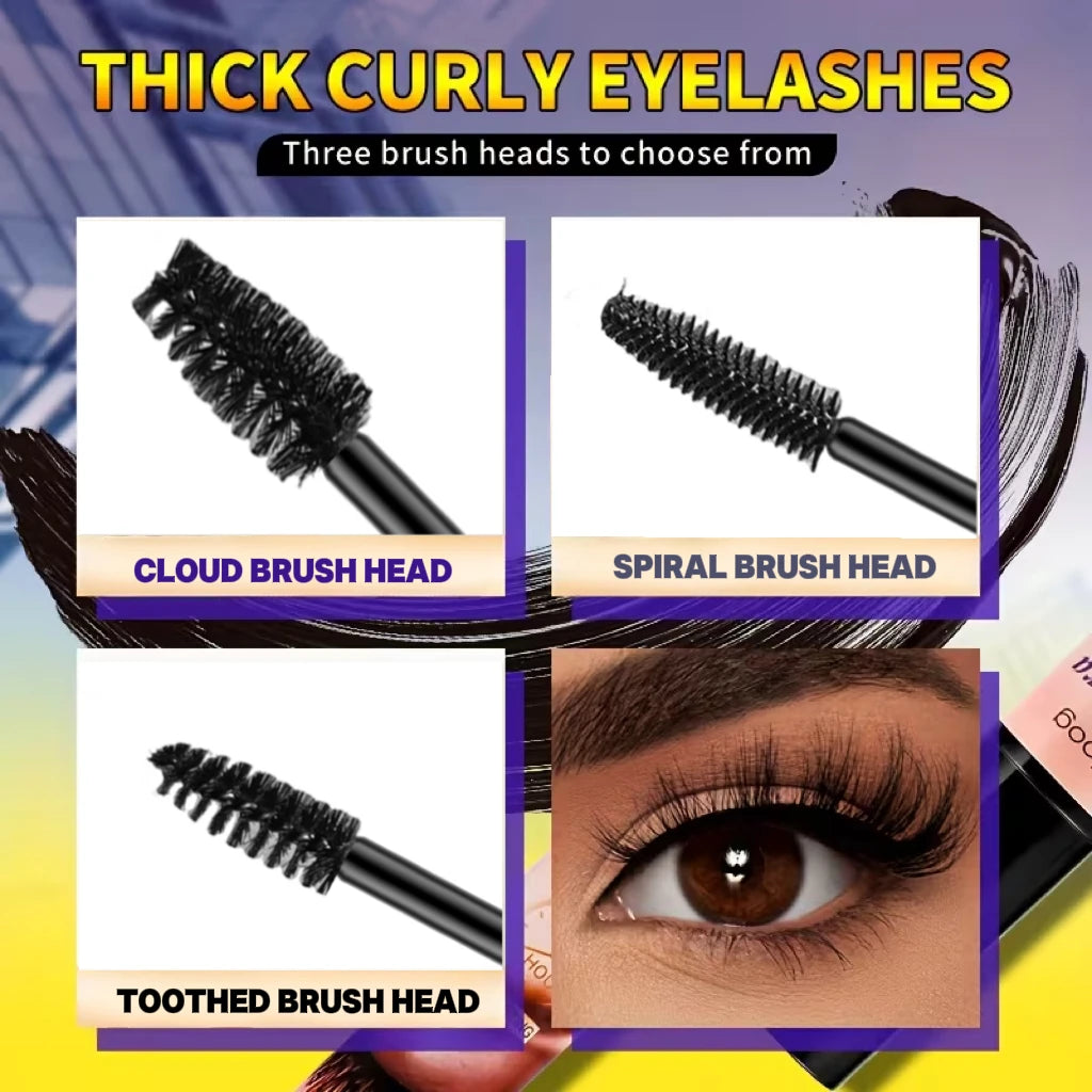 Three Pack Volumizing Mascara Set With Three Brush Heads Waterproof