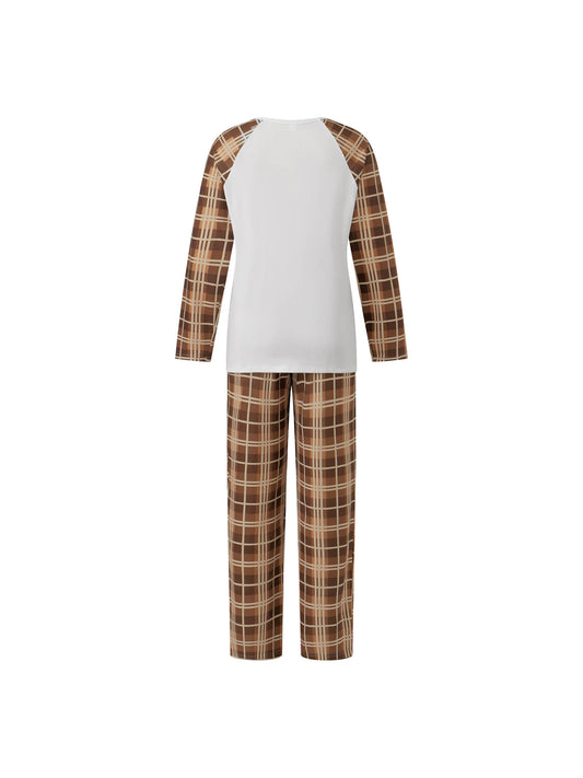 Family Christmas Pajama Set With Festive Plaid And Reindeer Print