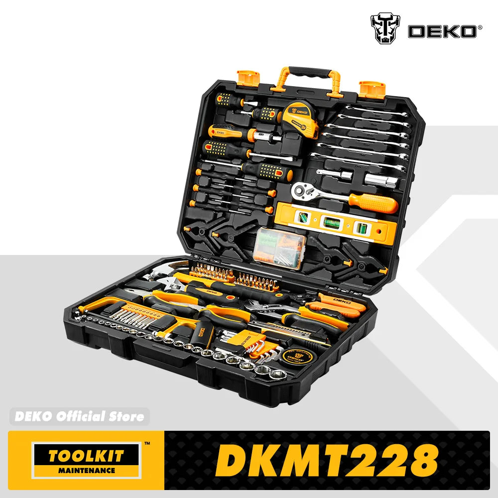 DEKOPRO 228Pcs Socket Wrench Auto Repair Tool Kit Pro