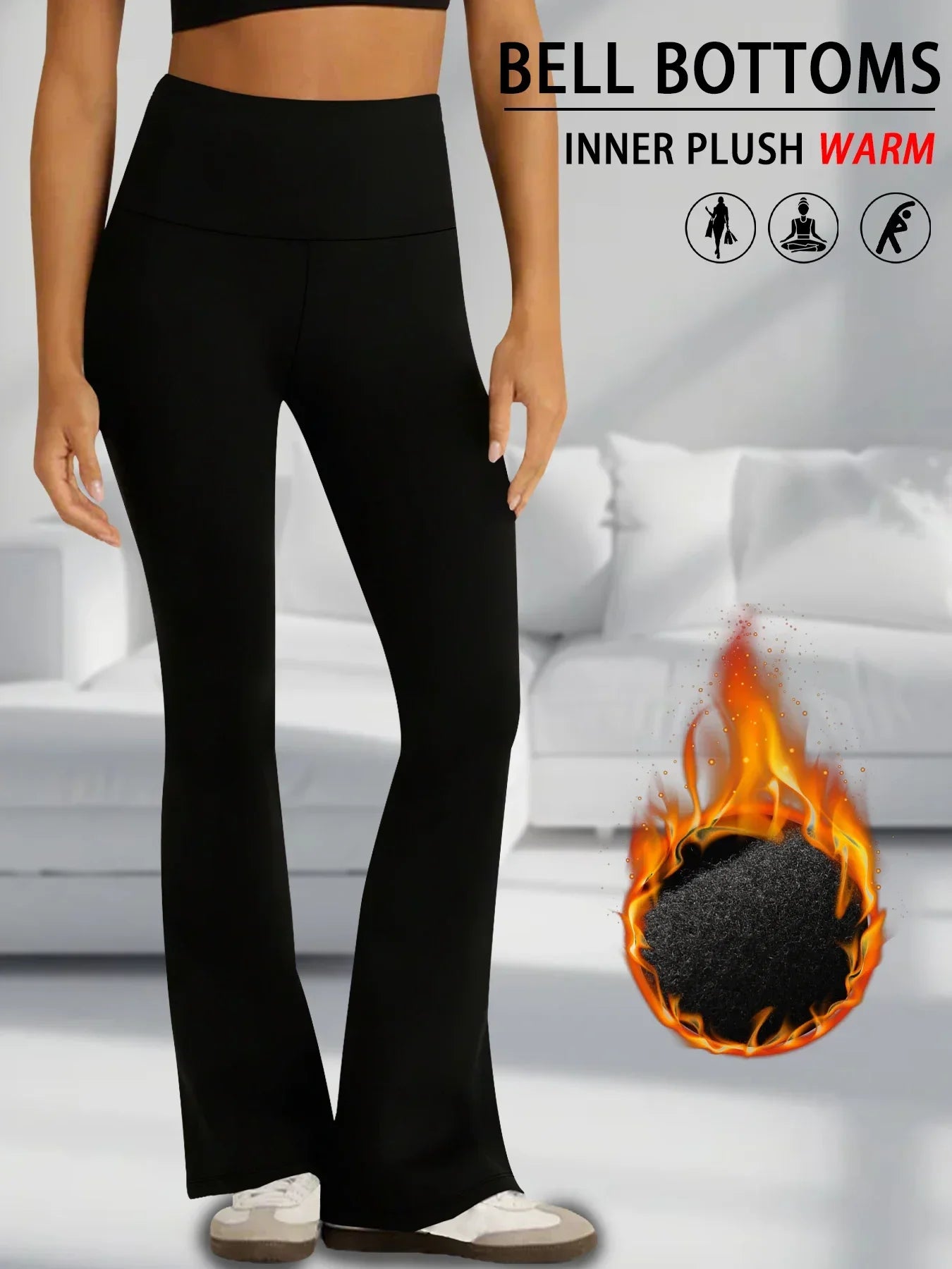 Women's Super Soft Flare High Waisted Yoga Leggings Tummy Control