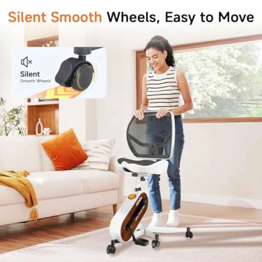 XMSJ Under Desk Exercise Bike Chair With Adjustable Seat