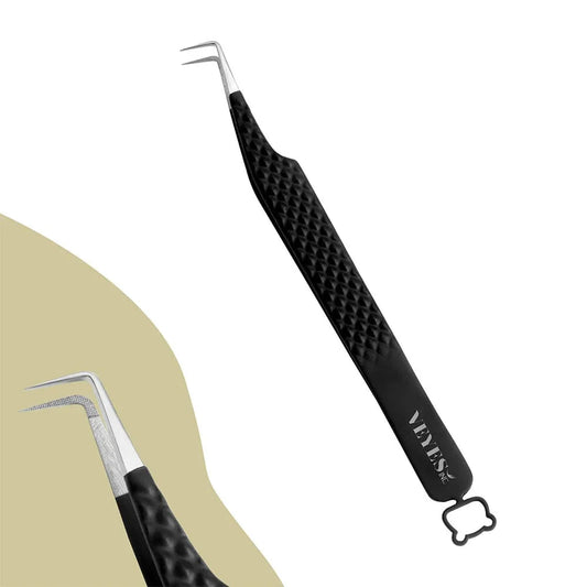 VEYES INCH Noir No 1 Fiber Lash Tweezers 90 Degree
