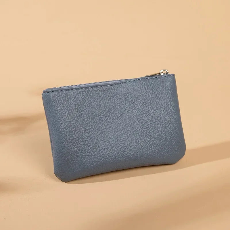 Women's Small Coin Wallet Zipper Card Purse PU Leather Bag