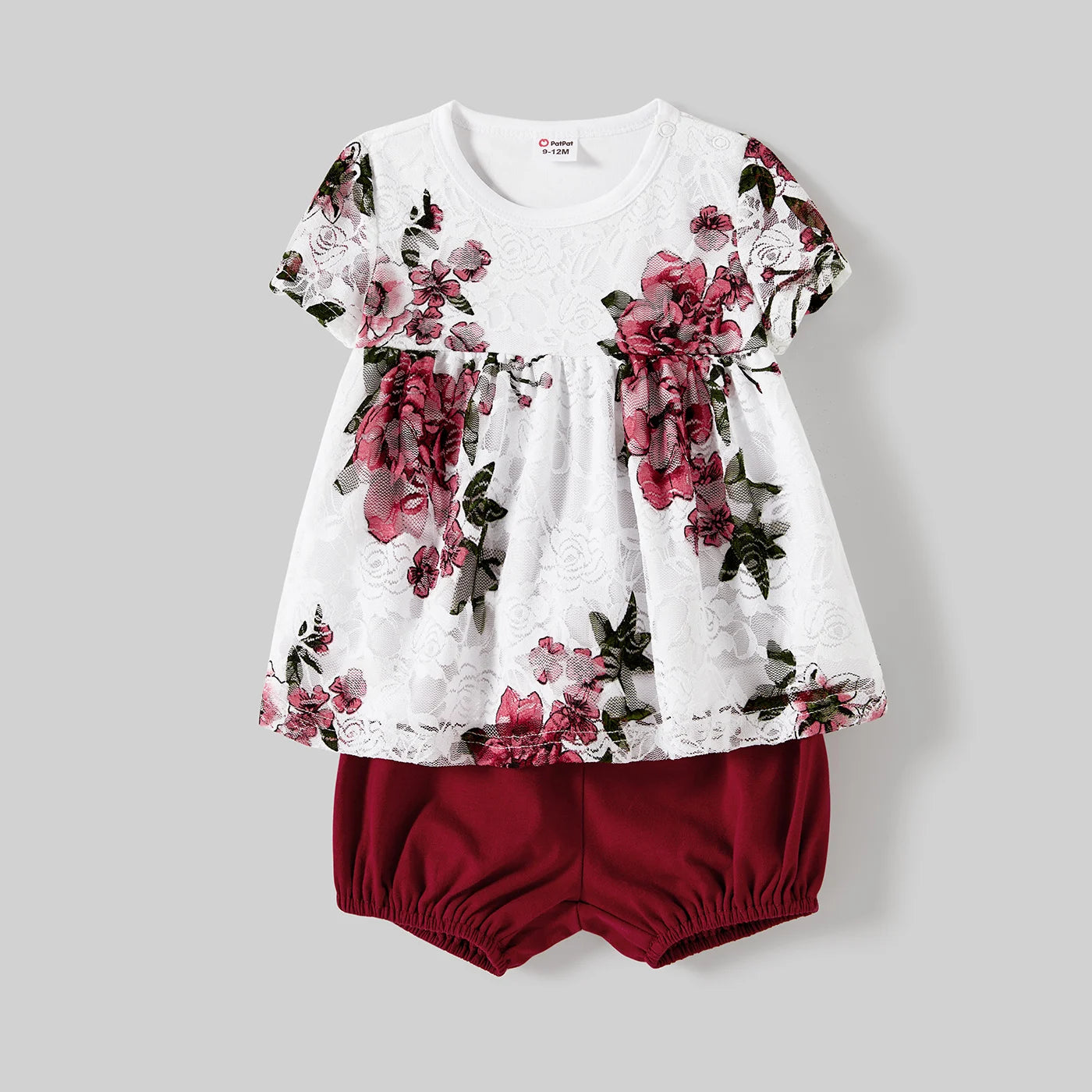 PATPAT Family Matching Cotton Colorblock Raglan T Shirts Dress Set