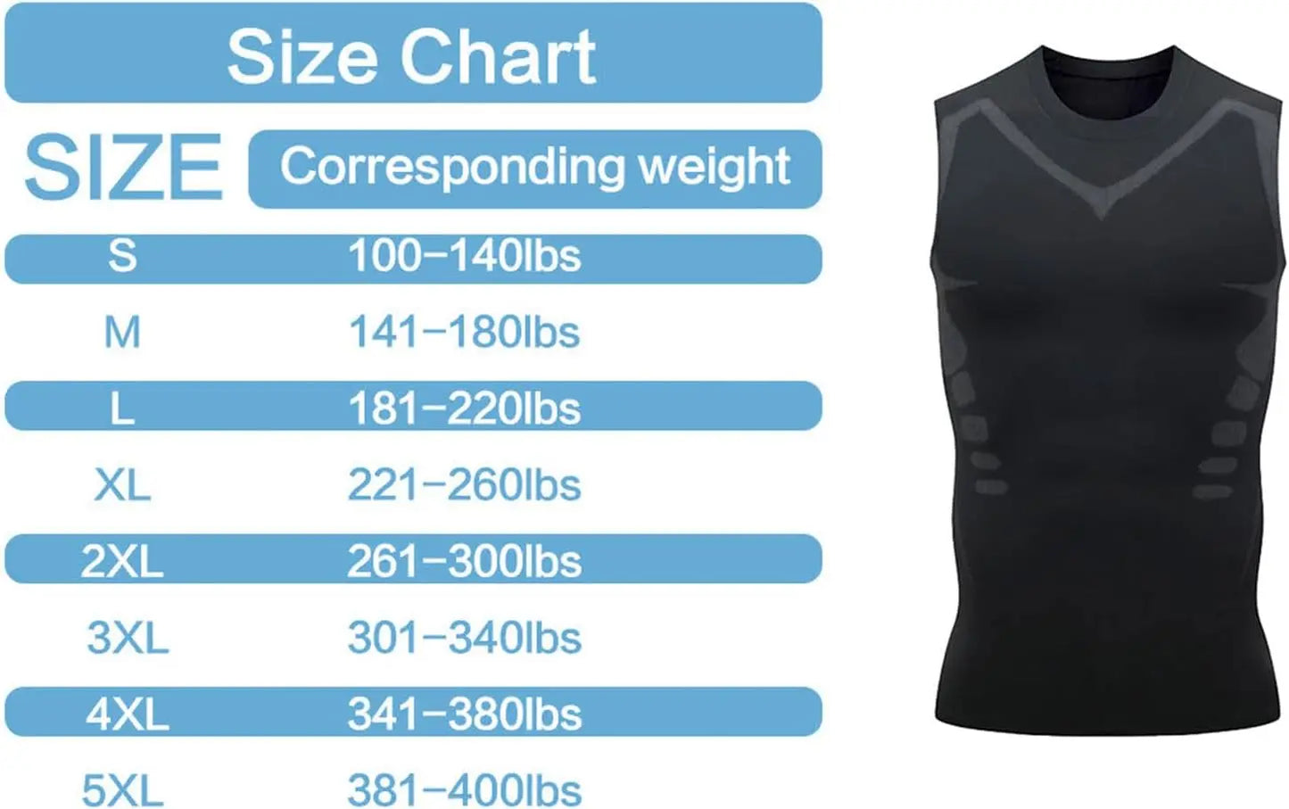 Ionic Shaping Vest for Men Shapewear Compression Tank Top