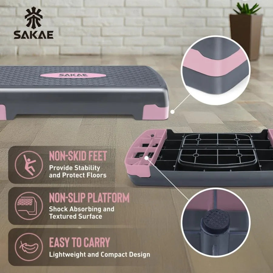 YAO HUI HUANG Adjustable Height Aerobic Stepper Kit With Weights