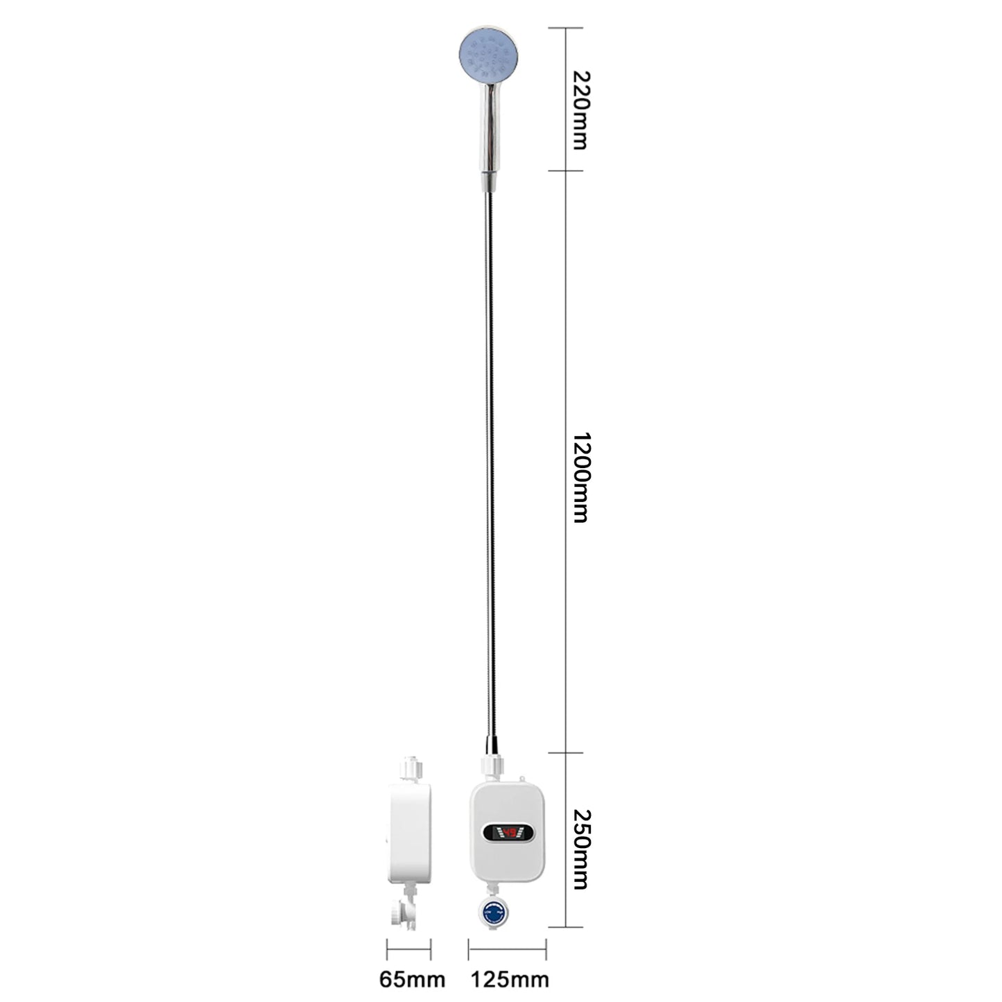 Small Instant Electric Water Heater LCD Temperature Display IPX4 Quick Heating Shower Water Heating Device Set