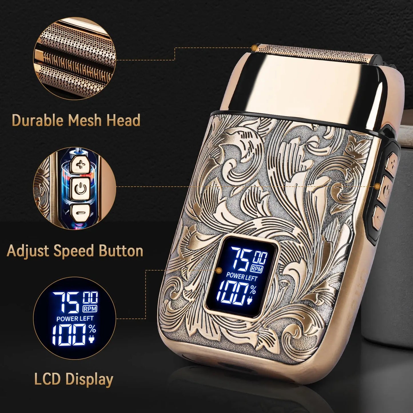 Electric Foil Shaver For Men With LCD Display 3 Speeds