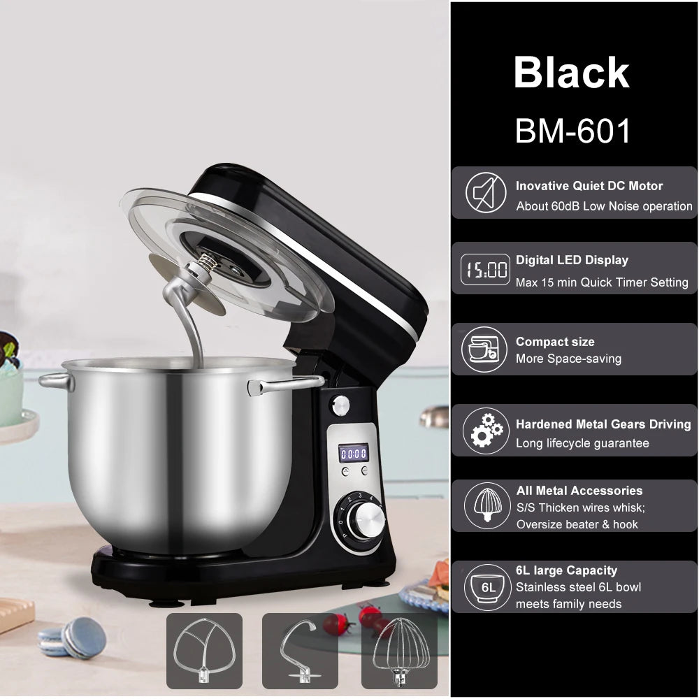 Biolomix Kitchen Stand Mixer 6 Speed 1200W Quiet Motor