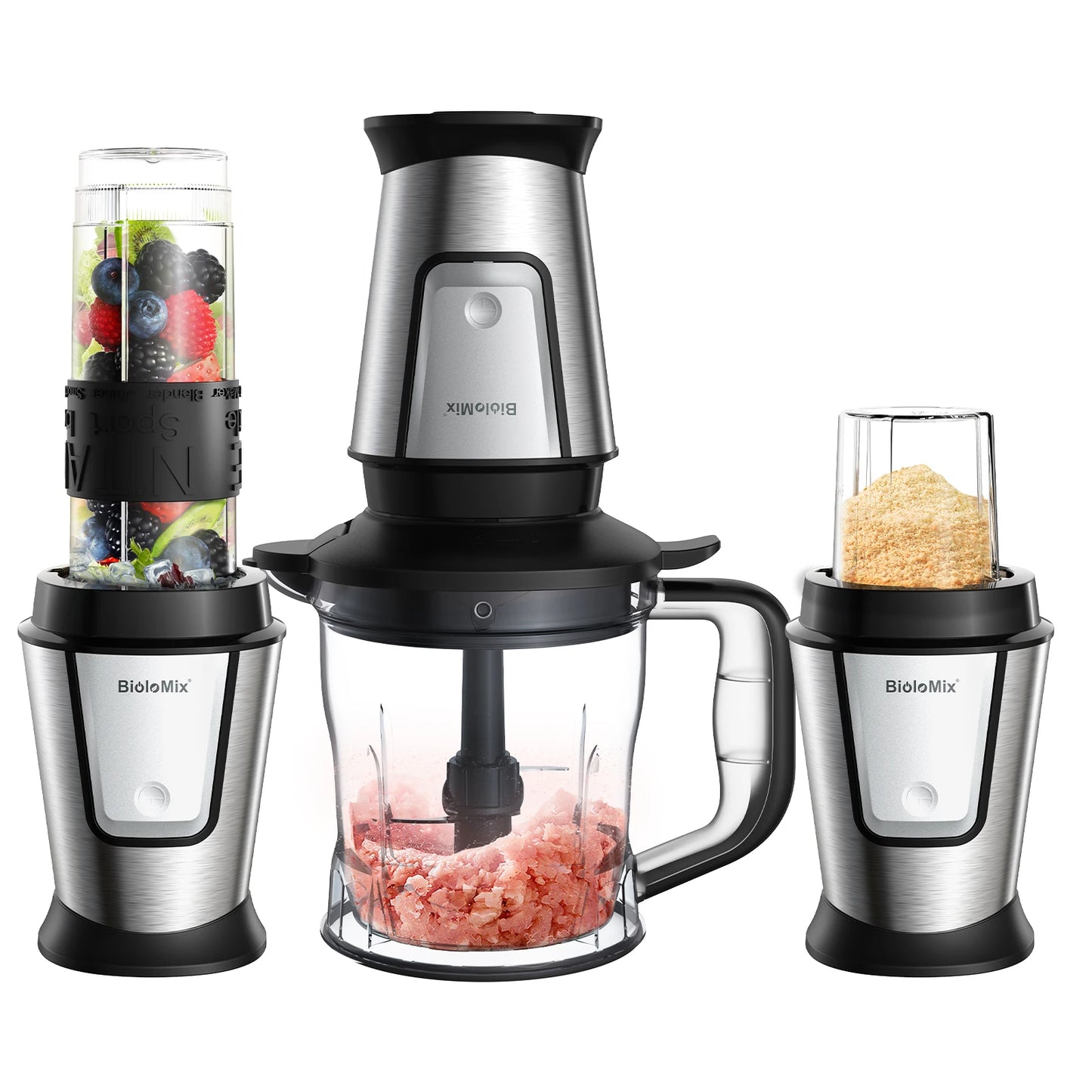 BioloMix 3 In 1 Multifunctional Food Processor Blender 700W