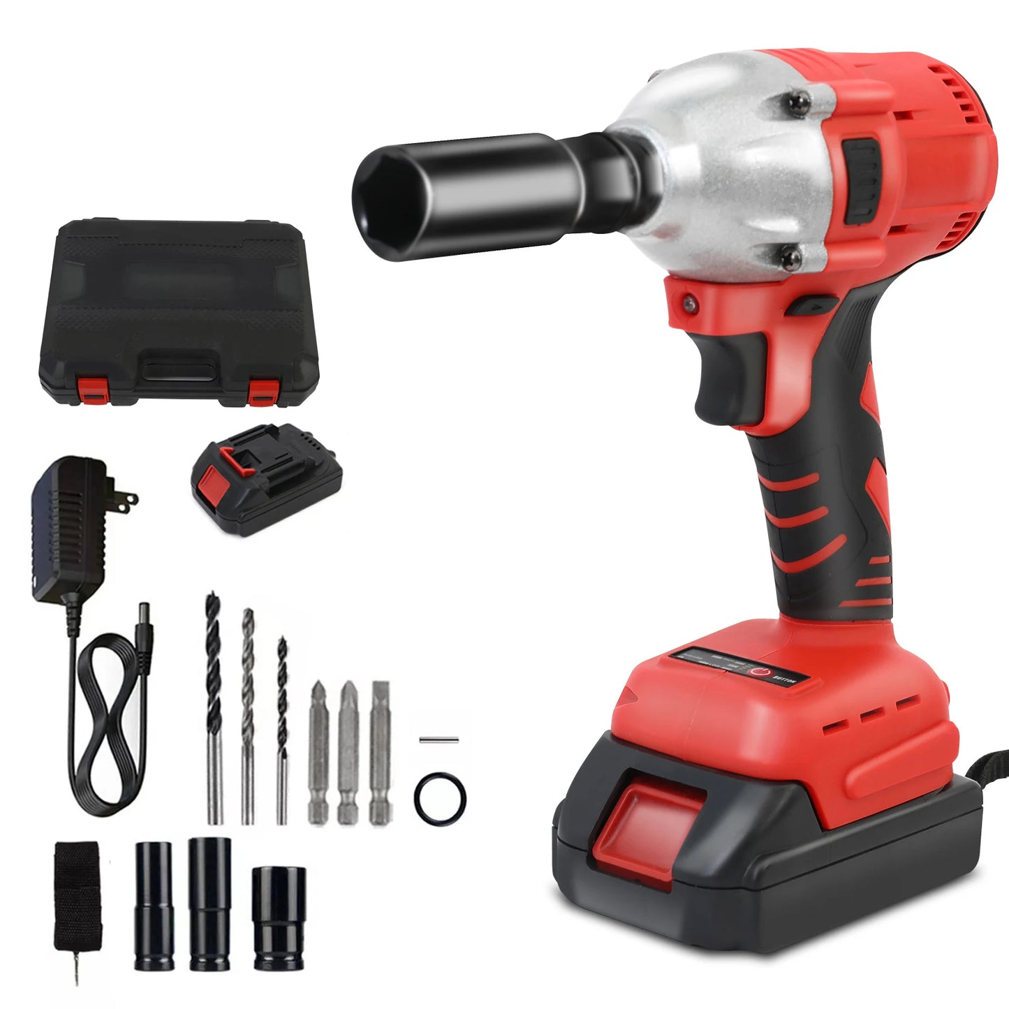HignConcerned Cordless Impact DrillDriver Wrench Brushless High Torque Power Tools