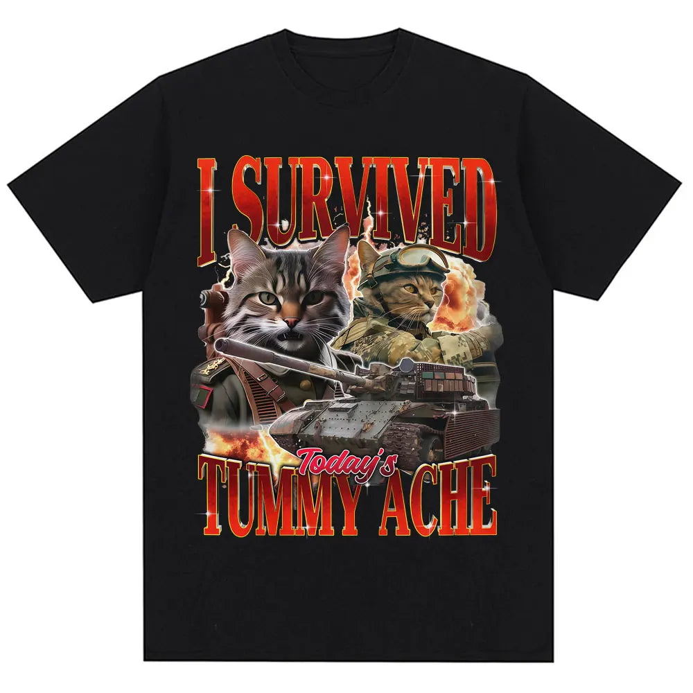 Hilarious Cat Meme T Shirt Unisex O Neck Cotton Streetwear