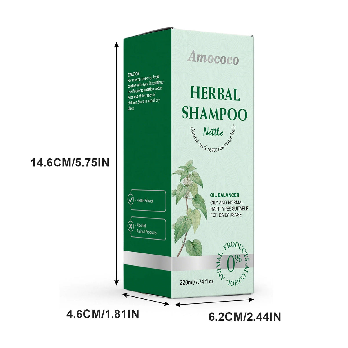 Amococo 3 Piece Nettle Shampoo For Oily Hair Scalp Care