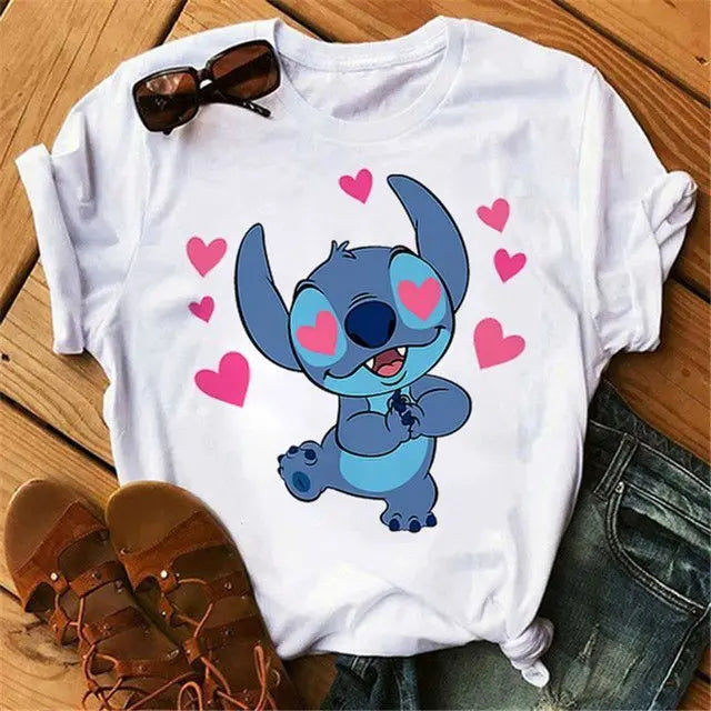 Disney Stitch Short Sleeve Cotton Unisex Parent Child T Shirt