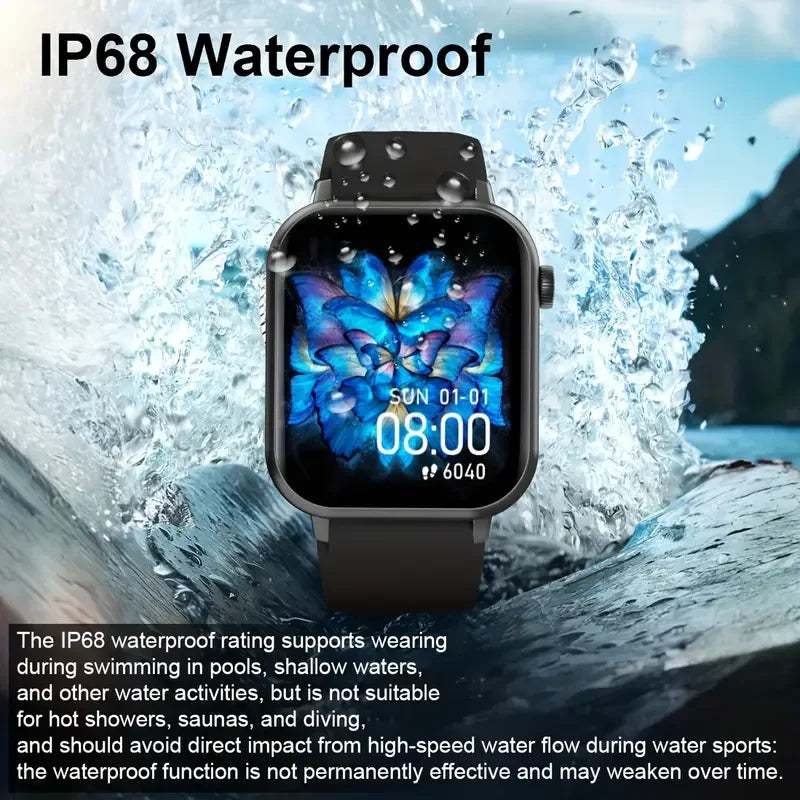 LAXASFIT Waterproof Smartwatch With Bluetooth Calling And Voice Assistant Features