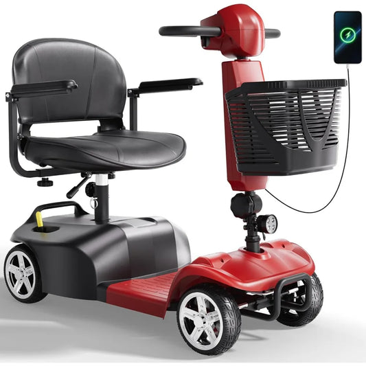 Foldable 4 Wheel Mobility Scooter For Seniors With Powerful Motor