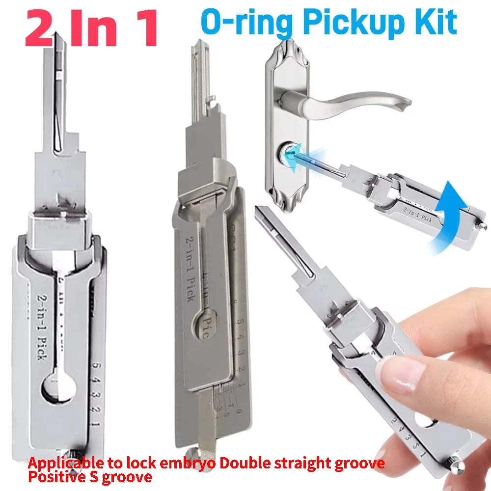 Stainless Steel Key Decoder 2 In 1 Precision Hook And Pick Set For Lock Repair Tools