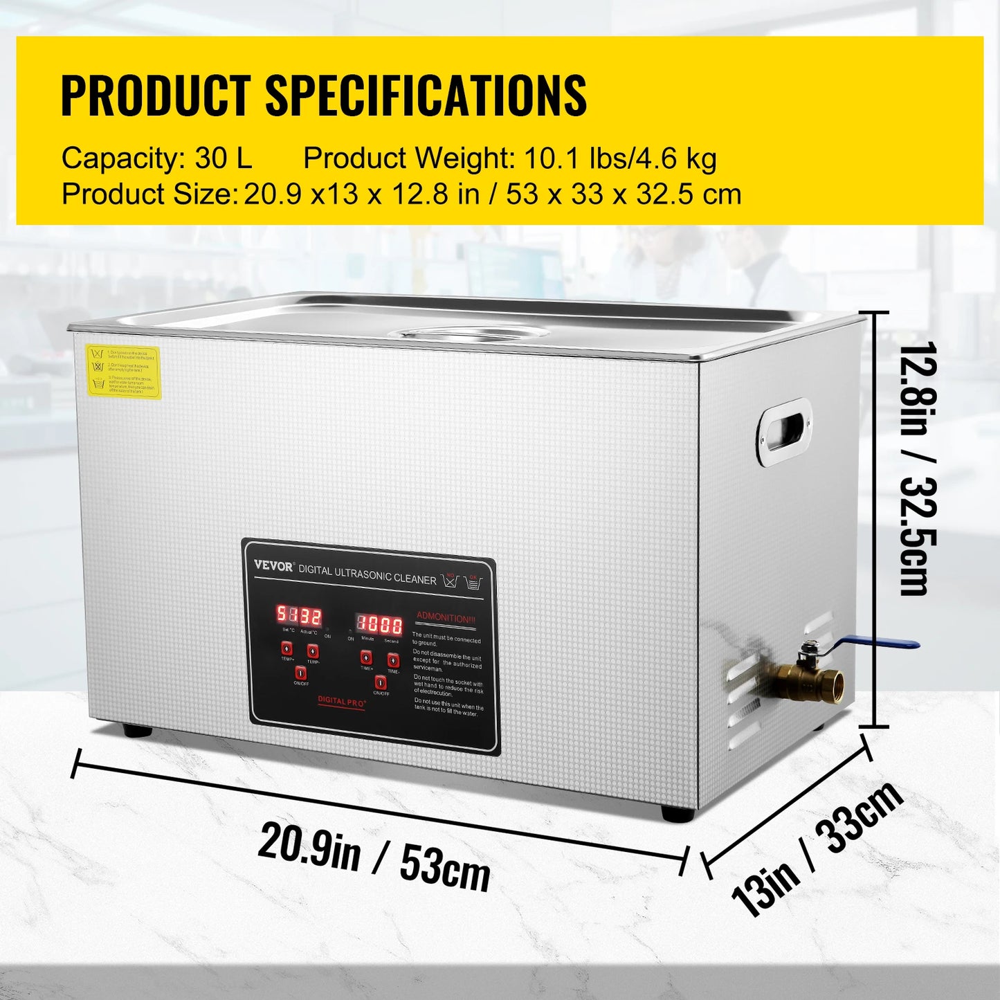 Succebuy Ultrasonic Cleaner Stainless Steel Home Cleaning Appliance