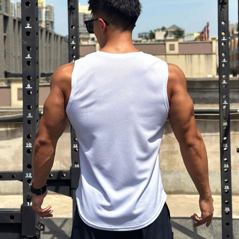 Men's Summer Mesh Sleeveless Athletic Tank Top Vest