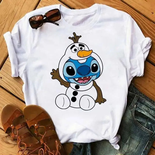 Disney Stitch Short Sleeve Cotton Unisex Parent Child T Shirt