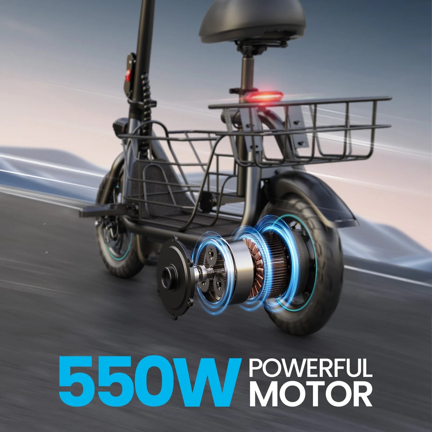 Gyroor Foldable Electric Scooter With Basket For Pet Daily Commute