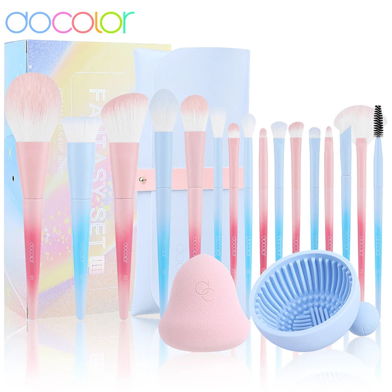 Docolor Professional Makeup Brush Set For Face And Eyes