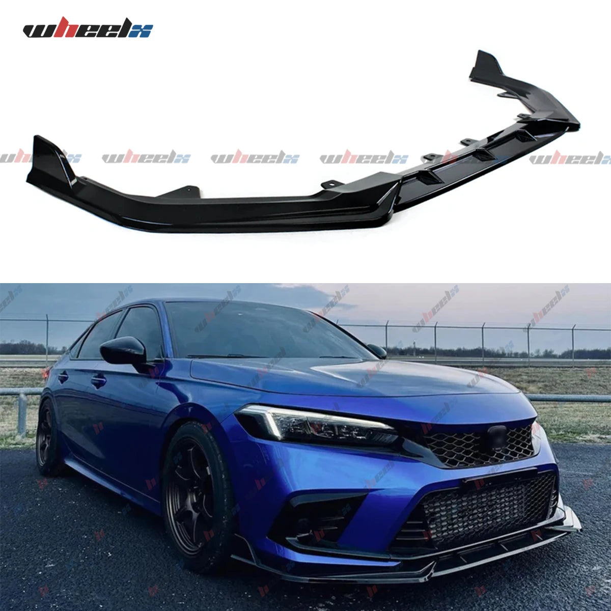 Front Bumper Lip Spoiler For Honda Civic ABS Body Kit