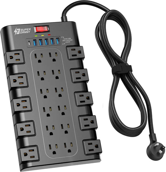 Power Strip With USB Ports And Surge Protector For Office