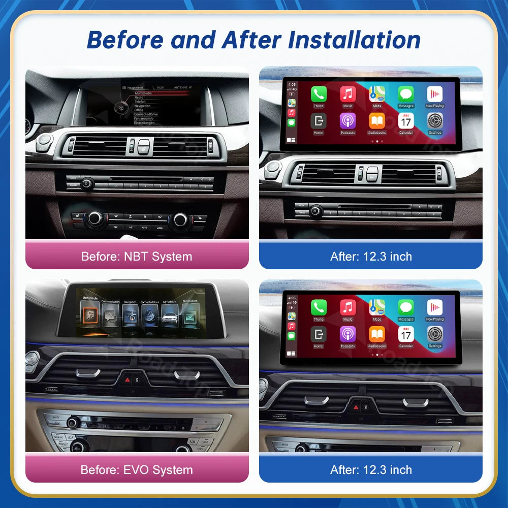 Road Top Linux Display Multimedia Player for BMW With CarPlay Touchscreen