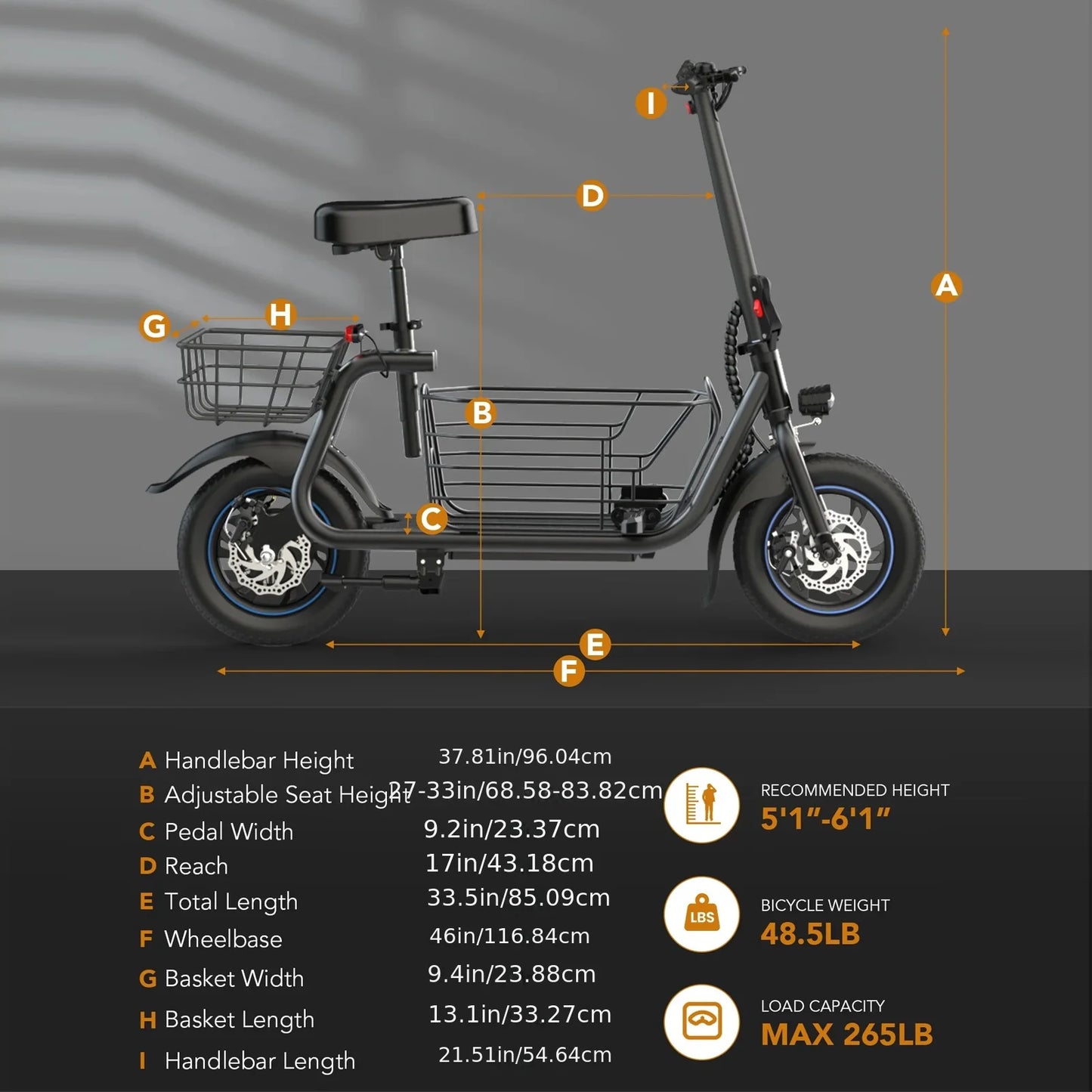 Gyroor Foldable Electric Scooter With Basket For Pet Daily Commute