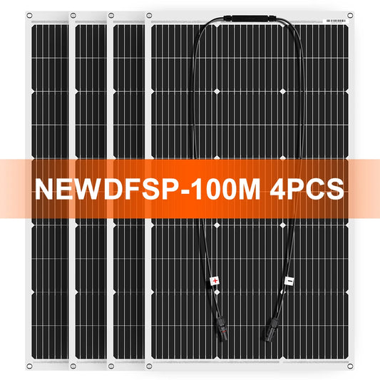 DOKIO Flexible Monocrystalline 100W Solar Panel For 12V