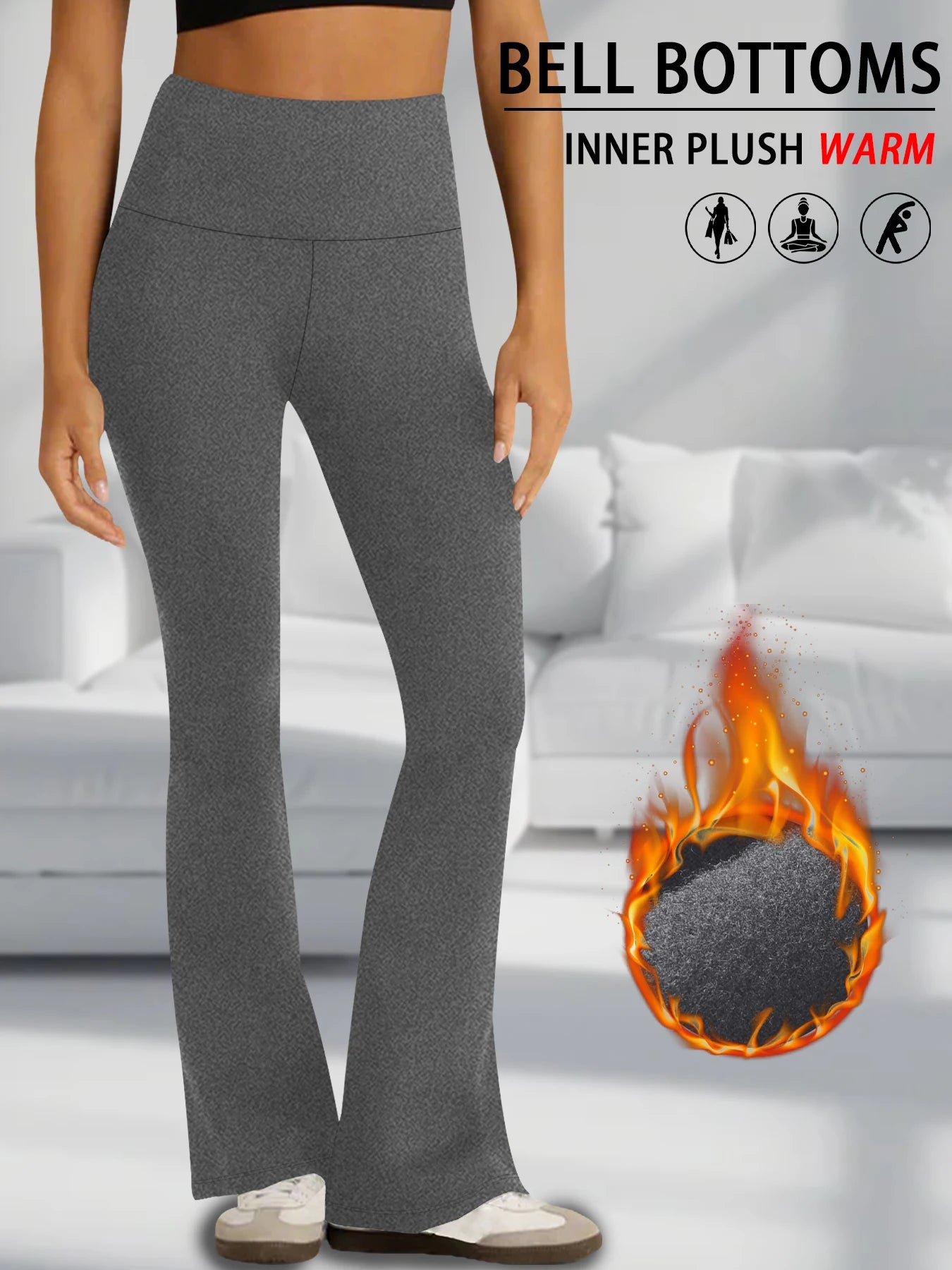 Women's Super Soft Flare High Waisted Yoga Leggings Tummy Control