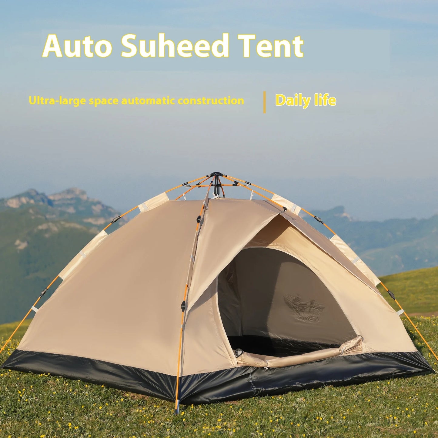 Pakicetus Windproof Camping Tent Easy Setup for Two to Four