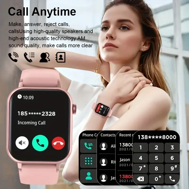 LAXASFIT Waterproof Smartwatch With Bluetooth Calling And Voice Assistant Features