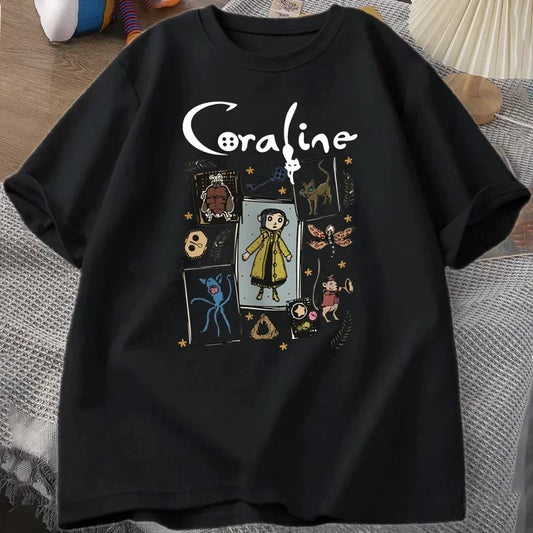 Coraline Halloween Graphic T Shirt Unisex Short Sleeve Tee