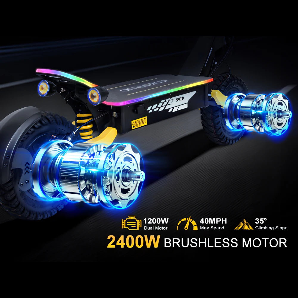 EOEOTWO Dual Motor Electric Scooter 2400W Off Road Folding App