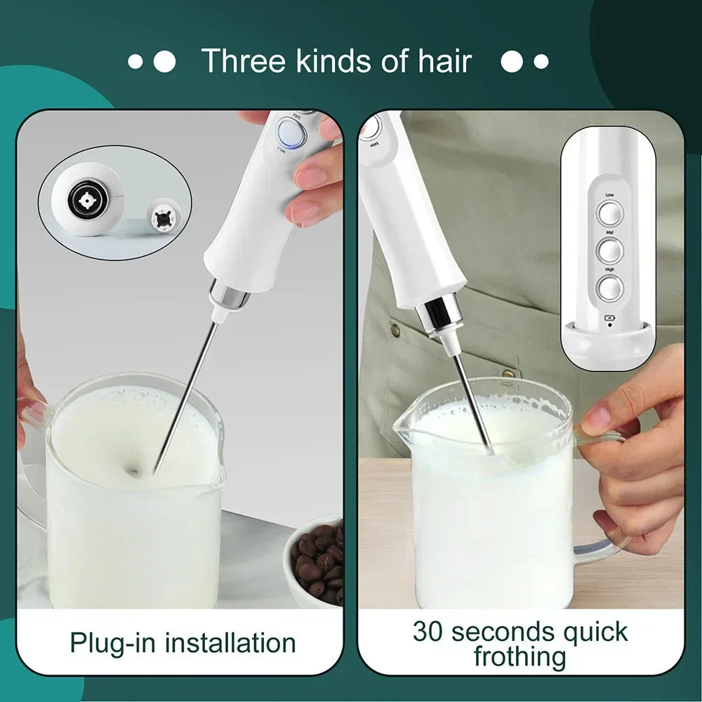 Stonego Rechargeable Milk Frother Handheld Coffee Foam Maker