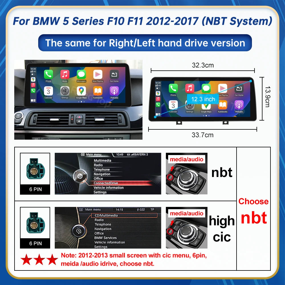 Road Top Linux Display Multimedia Player for BMW With CarPlay Touchscreen