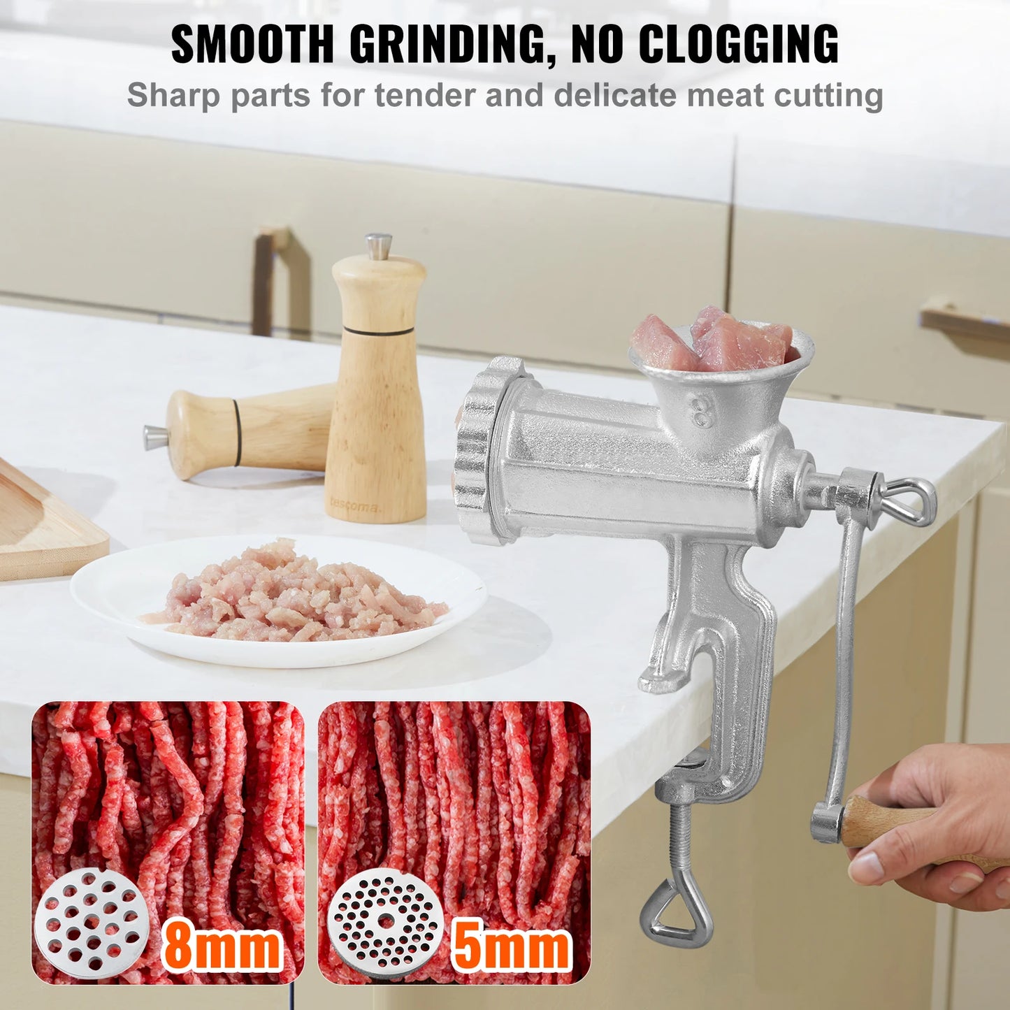 SucceBuy Manual Meat Grinder Cast Iron Table Clamp Sausage Maker
