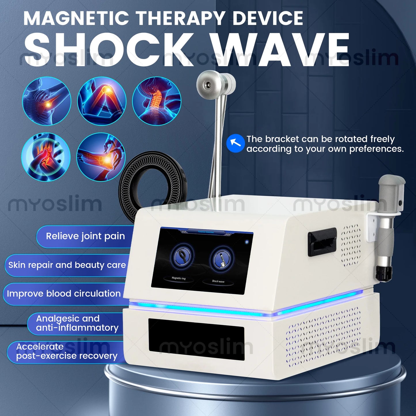 MYOSLIM Magnetic Therapy PMST EMTT Device for Muscles and Joints