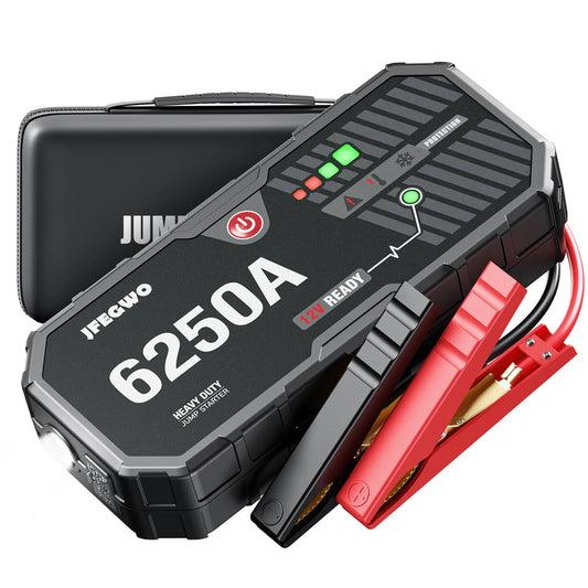 JF.EGWO Portable 12V Jump Starter Power Bank Auto Battery Charger