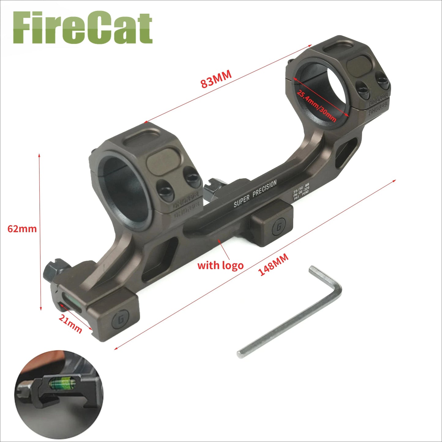 Rifle Scope Cantilever Mount Rings for AR15 Picatinny Rail