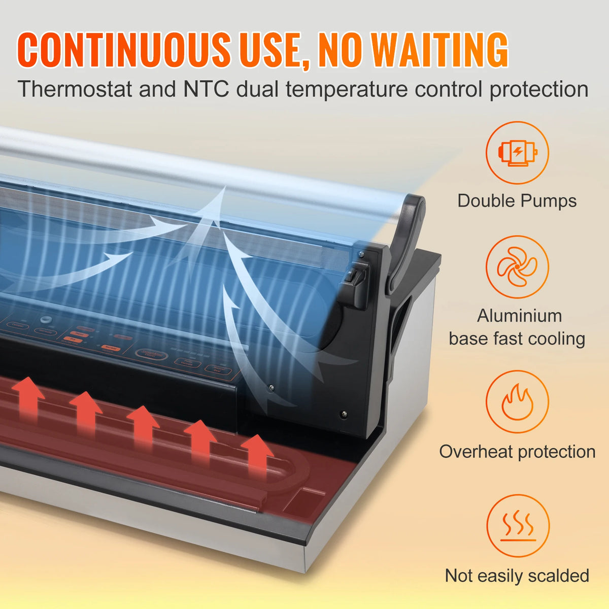 Automatic Commercial Vacuum Sealer Machine With Bag Roll Storage Cutter