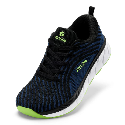 Fitville FlowCore Men Running Shoes V2 Cushioned Breathable Wide Fit