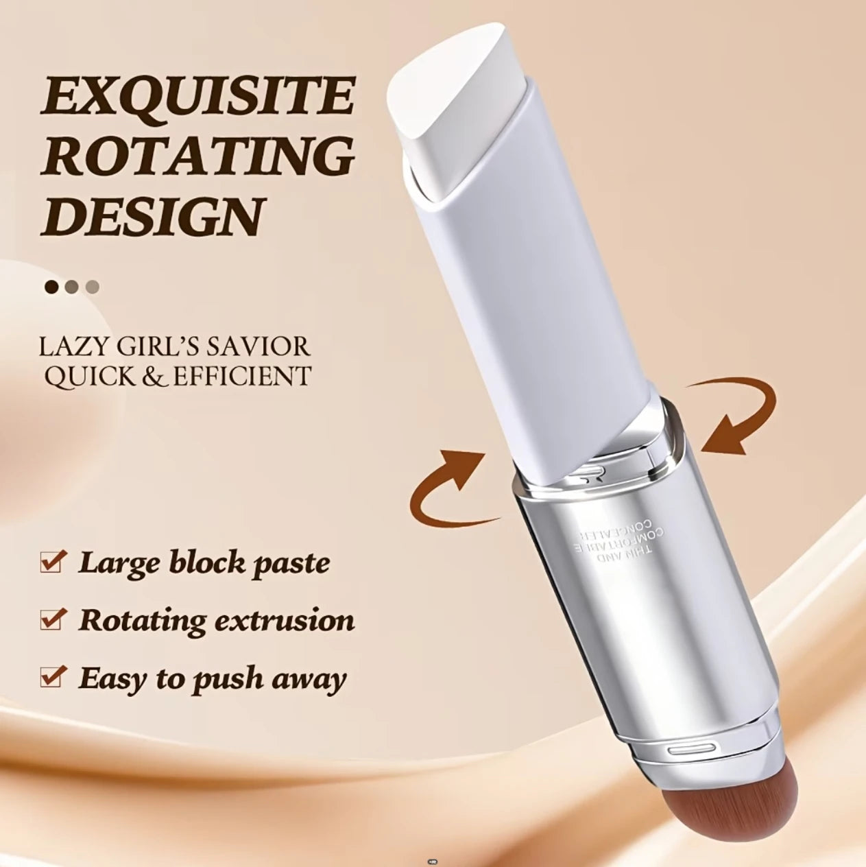Color Changing Concealer Foundation Stick Dual Ended With Puffs