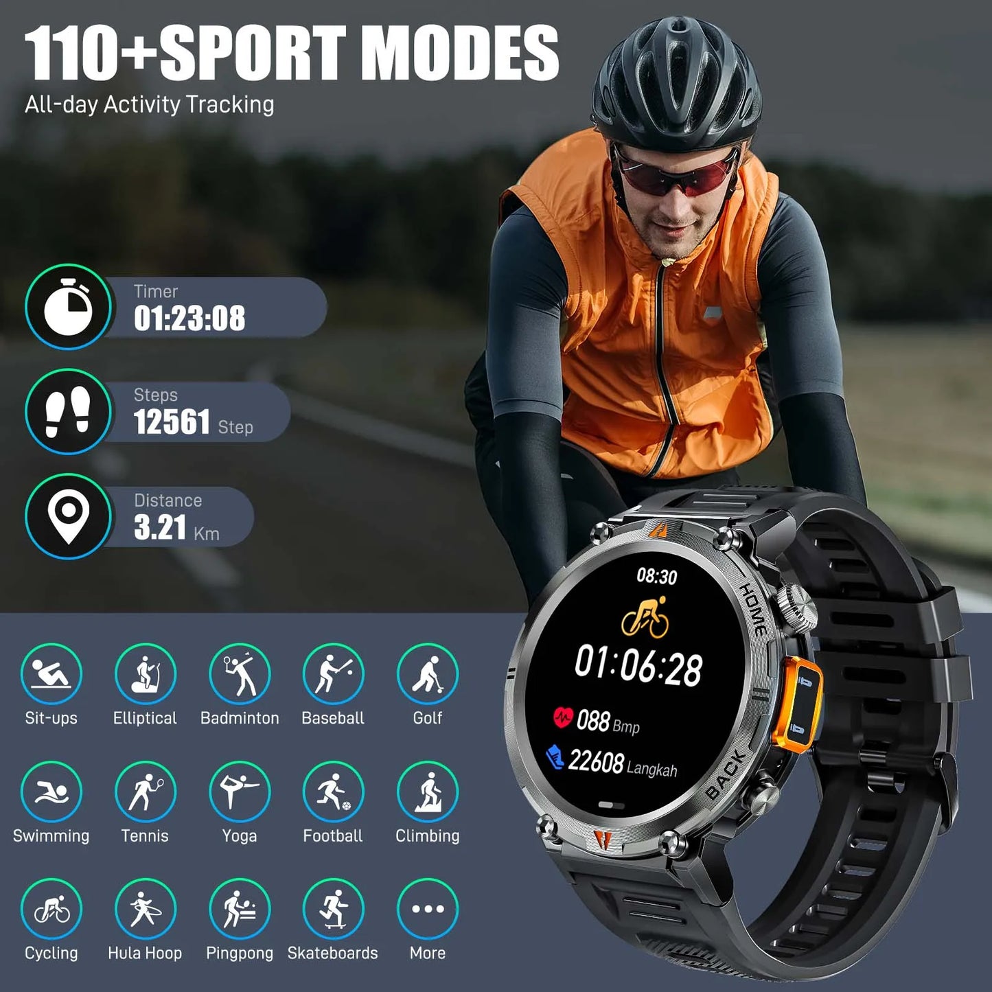 EIGIIS KE3 Bluetooth Call Smartwatch For Men Touch Screen