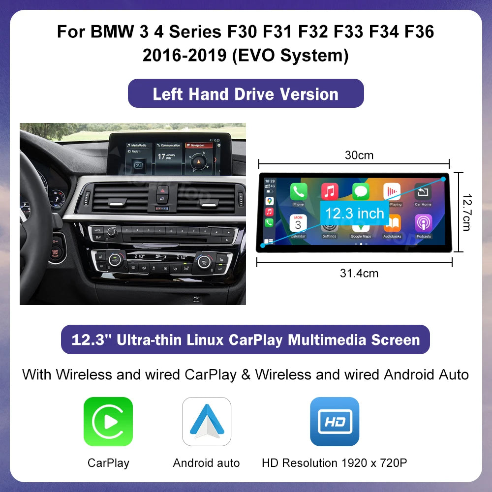 Road Top Ultra Touch Screen CarPlay Android Auto for BMW